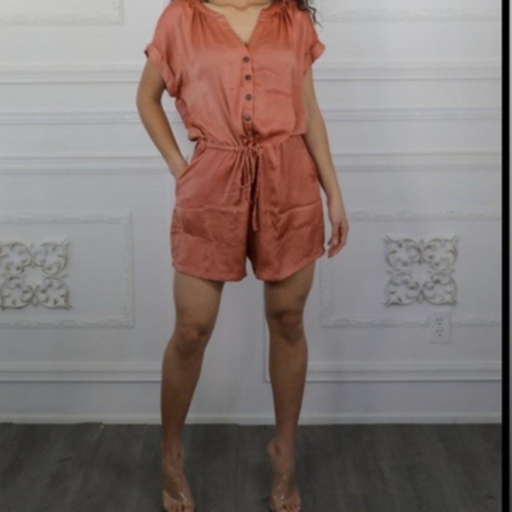 Satin Feel Romper Satin Feel Romper